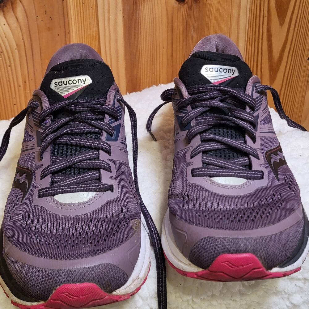 Sneakers by Saucony,  Size 7.5 women's,  purple, pink and white, pre-owned